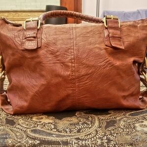 ALDO Vintage Double Loop Leather Shoulder Bag